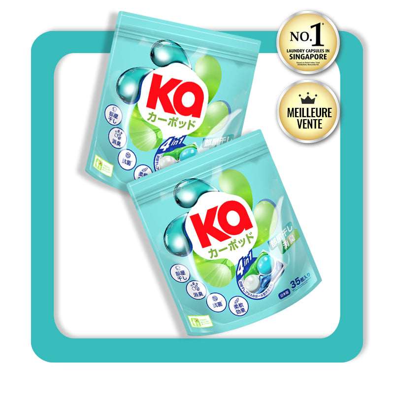 KaPOD - Capsules de lessive 4en1 ultra-concentrées - Fabriqué au Japon - 70 lavages