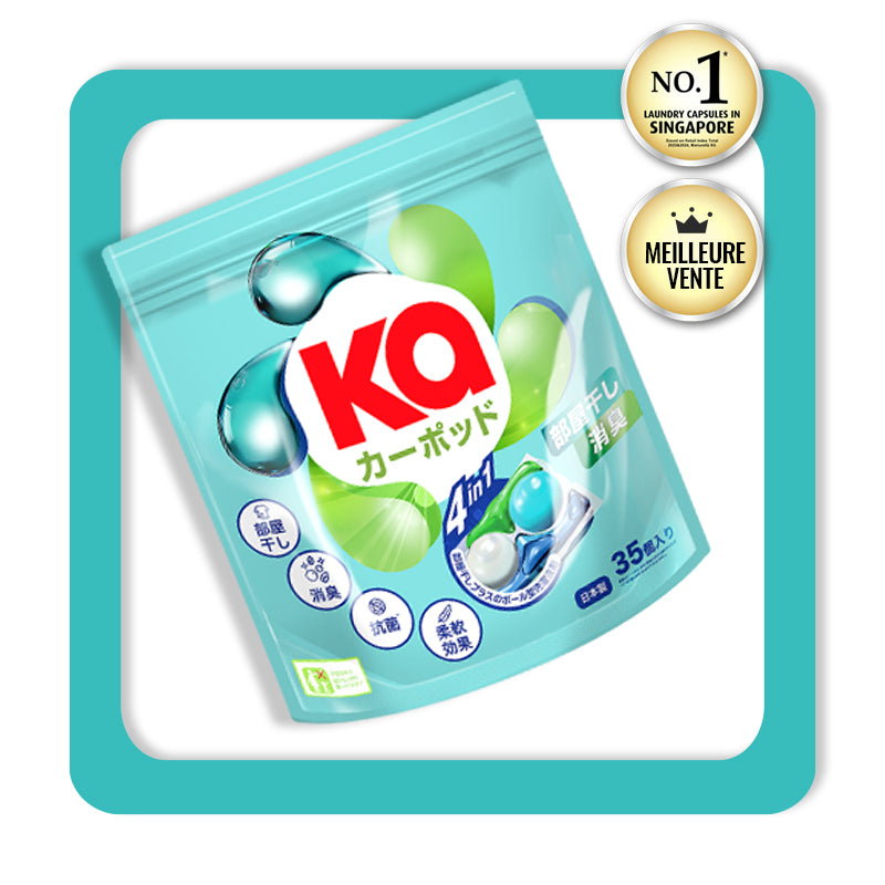 KaPOD - Capsules de lessive 4en1 ultra-concentrées - Fabriqué au Japon - 35 lavages
