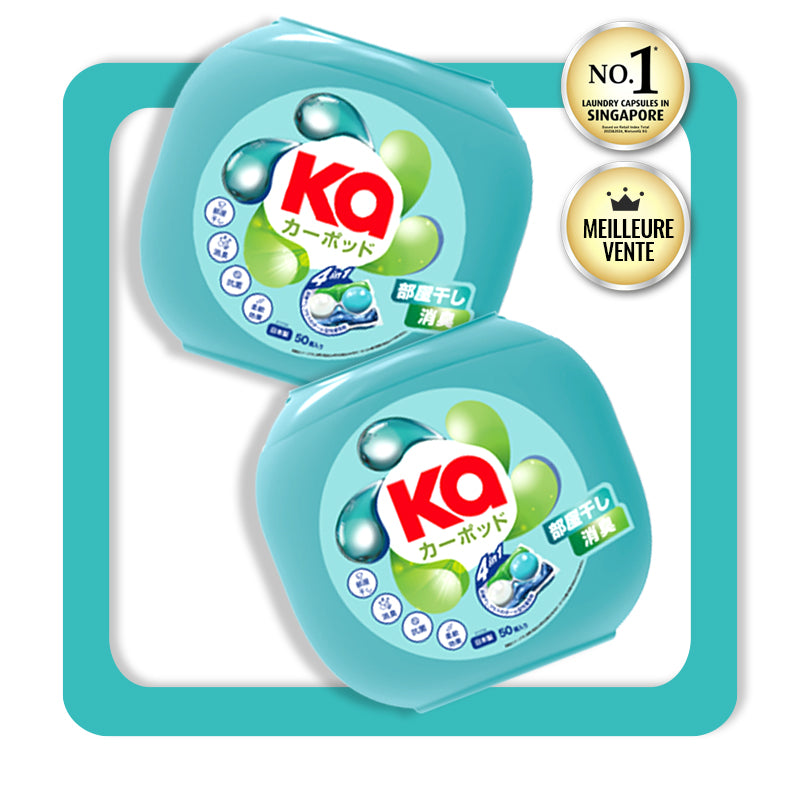 KaPOD - Capsules de lessive 4en1 ultra-concentrées - Fabriqué au Japon - 100 lavages