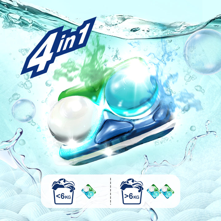 KaPOD - Capsules de lessive 4en1 ultra-concentrées - Fabriqué au Japon - 100 lavages