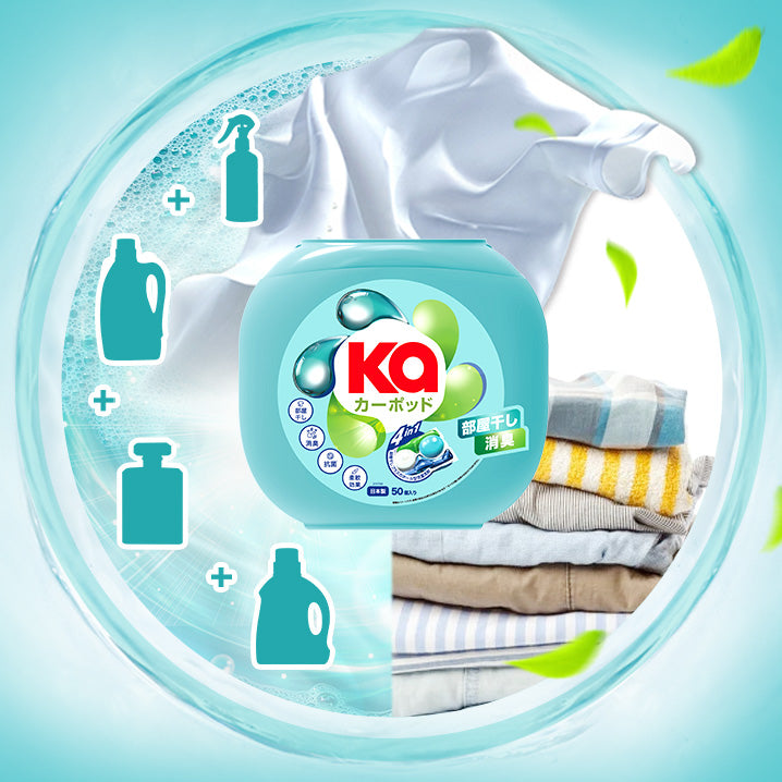 KaPOD - Capsules de lessive 4en1 ultra-concentrées - Fabriqué au Japon - 100 lavages
