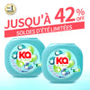 Promo image for KaPOD laundry capsules with up to 42% off for summer sales, highlighting effective cleaning power.